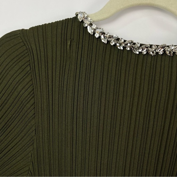 WAYF Cinthia Jewel Neck Long Sleeve Rib Midi Dress sz Large - Picture 10 of 13